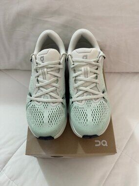 On Cloud Running Shoes (Cloudsurfer 2 Ivory/Creek) Women's Size 7.5